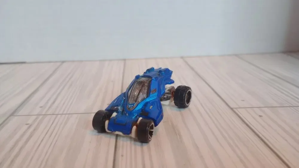 BLUE MAX STEEL TURBO RACER SHORT CARD 2014 HOT WHEELS 1/64 DIECAST CAR